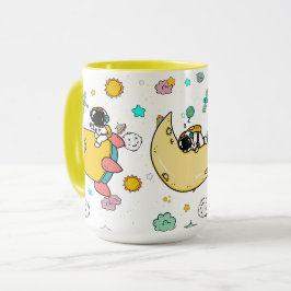 Astronaut Rymden Tecknad Mugg