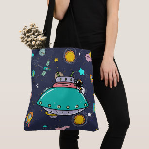 Astronaut Rymden Tecknad Tygkasse