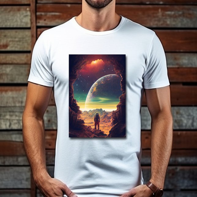 Astronaut Rymden Travel Måne jorden T Shirt (Skapare uppladdad)