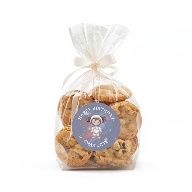 Astronaut Rymdfödelsedagsdekal Runt Klistermärke (Skapare uppladdad)