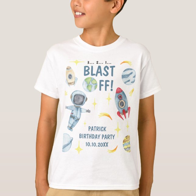 Astronaut Rymdfödelsedagsfest T Shirt (Framsida)