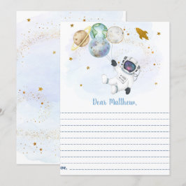 Astronaut Rymdkapacitet 1: a födelsedagskort Inbjudningar