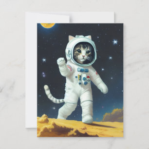 Astronaut rymdkatt vykort
