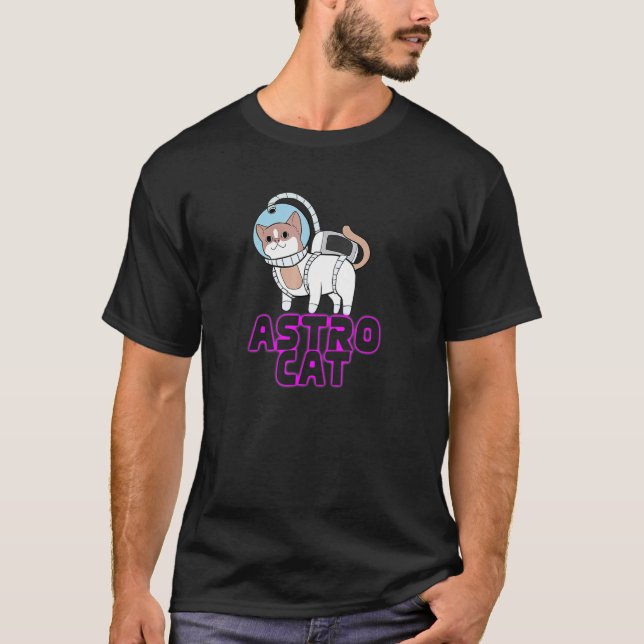 Astronaut Rymdkatten T Shirt (Framsida)