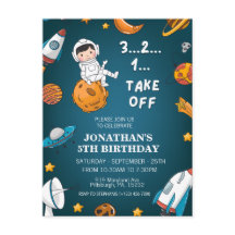 Astronaut Rymdplaneter - mörk födelsedag