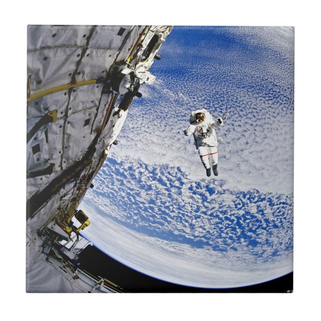 Astronaut rymdpromenad kakelplatta (Framsidan)