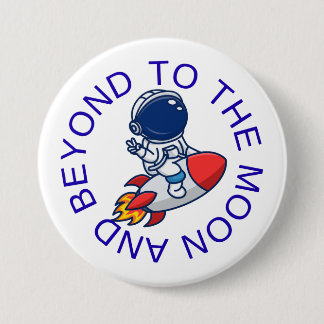 Astronaut Rymdraket Äventyr Design Knapp