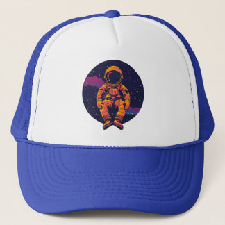 Astronaut rymdtruckerarhatt – Retro kosmiskt grafi Keps