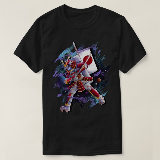 Astronaut Samurai SciFi Japan Japansk Art Otaku T Shirt (Design framsida)
