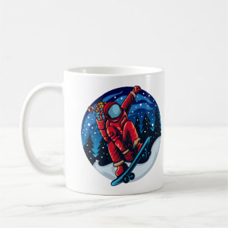 Astronaut Santa with Skateboard Kaffemugg