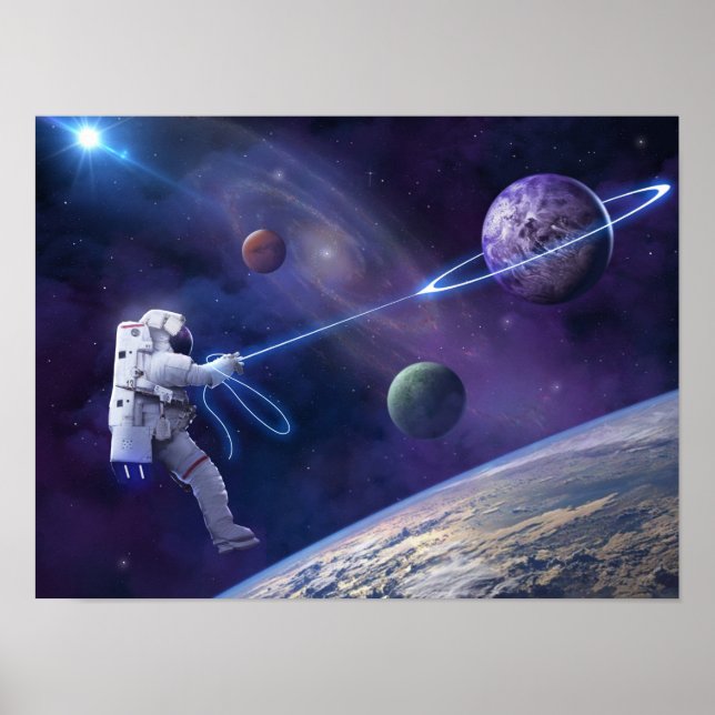 Astronaut saturn poster (Framsidan)