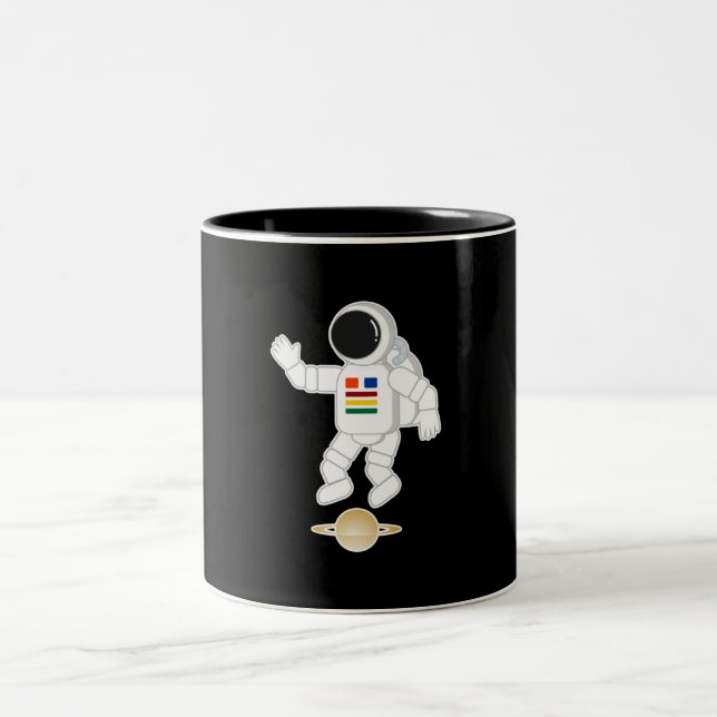 Astronaut Saturnus Två-Tonad Mugg (Center)