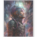 Astronaut Science fiction Art Klistermärken<br><div class="desc">Fantasy Art products by The Lunarium.</div>