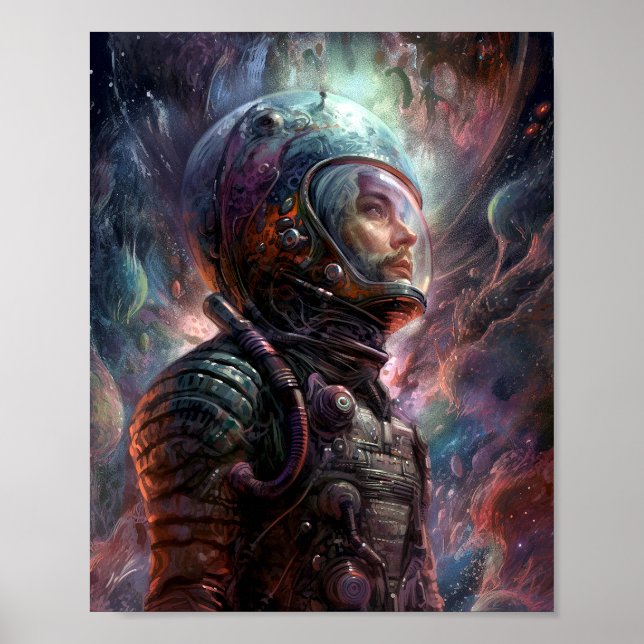 Astronaut Science fiction Art Poster (Framsidan)