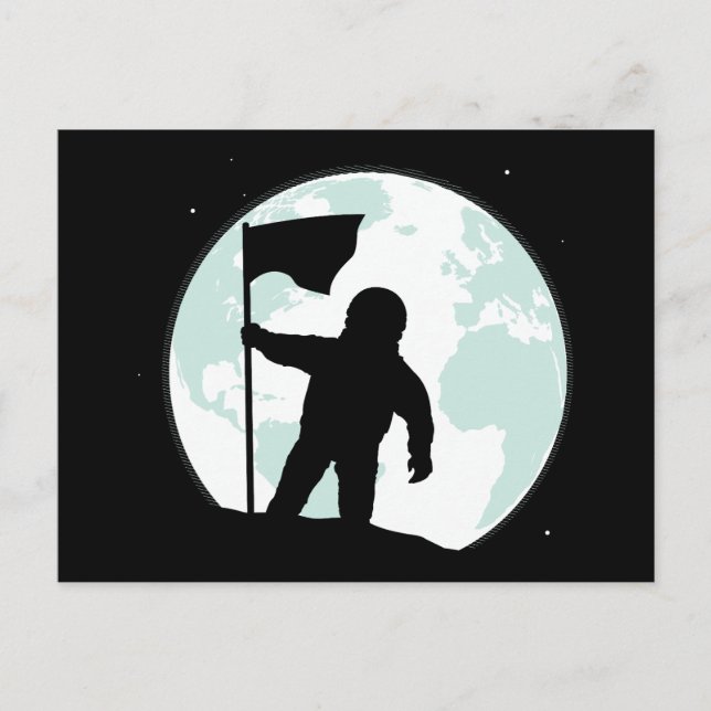 Astronaut Silhouette Vykort (Framsida)