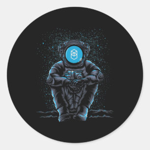 Astronaut Sitta från FTM Crypto till Måne Runt Klistermärke