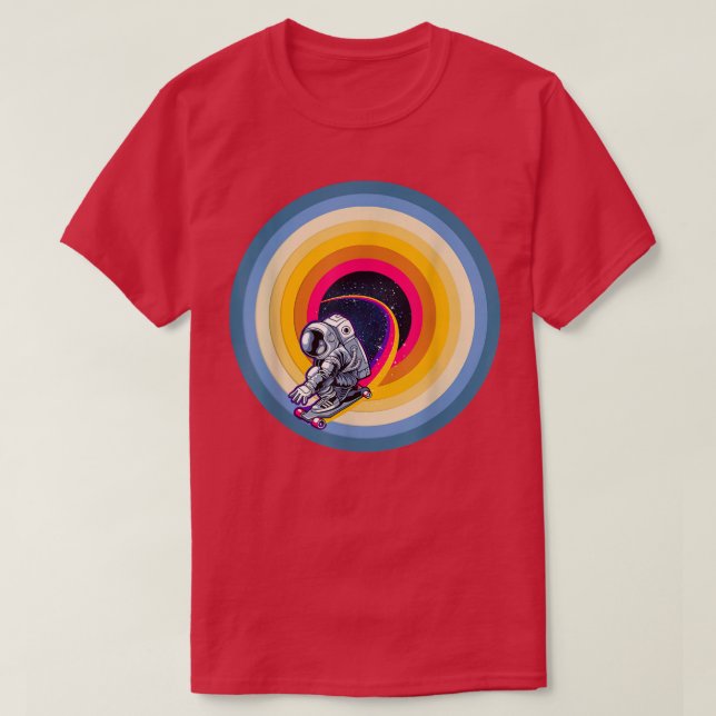 Astronaut Skateboard i Galaxy Skate Rainbow Skate T Shirt (Design framsida)