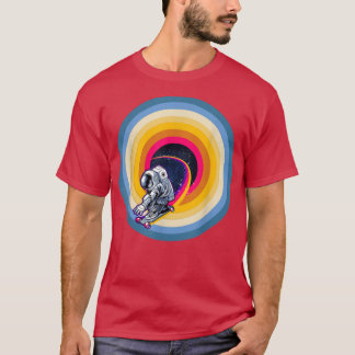 Astronaut Skateboard i Galaxy Skate Rainbow Skate T Shirt