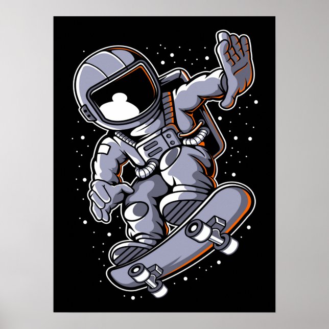 Astronaut Skateboard-jump Poster (Framsidan)