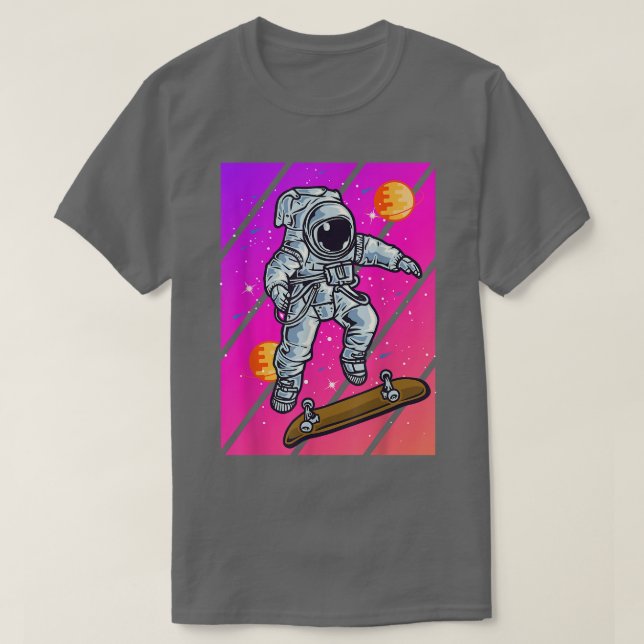 Astronaut Skateboard  T Shirt (Design framsida)