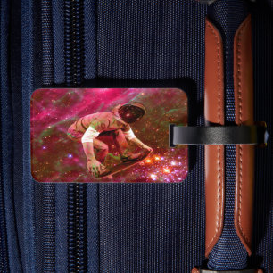 Astronaut Skateboarder Luggage Tag Bagagebricka