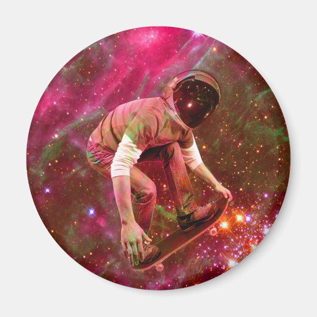 Astronaut Skateboarder Magnet (Framsidan)