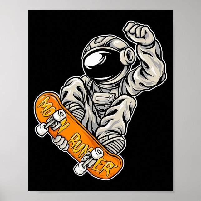 Astronaut Skateboarder, Skateboarding Lover, Astro Poster (Framsidan)