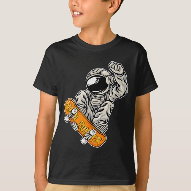 Astronaut Skateboarder, Skateboarding Lover, Astro T Shirt (Framsida)