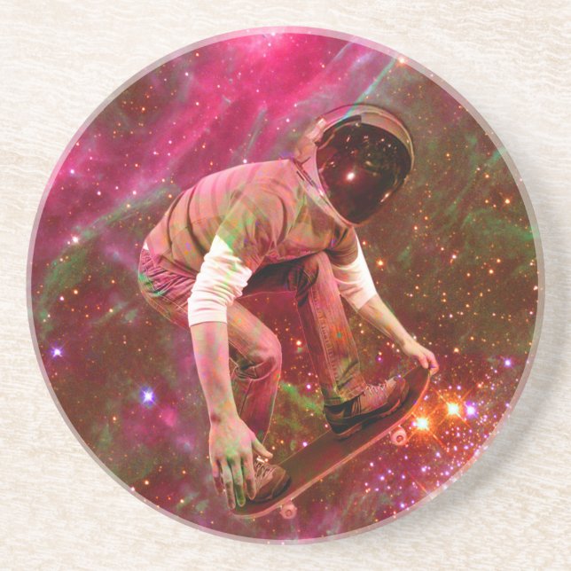 Astronaut Skateboarder Underlägg Sandsten (Framsidan)