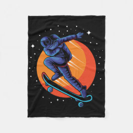 Astronaut Skateboarding I Rymden Fleecefilt