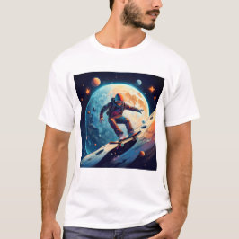Astronaut Skateboarding in Space T Shirt