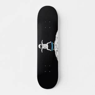 Astronaut Skateboarding vid Måne Mini Skateboard Bräda 18,5 Cm