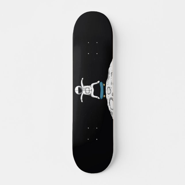 Astronaut Skateboarding vid Måne Mini Skateboard Bräda 18,5 Cm (Framsida)