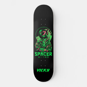 Astronaut Skater Illustration Mini Skateboard Bräda 18,5 Cm