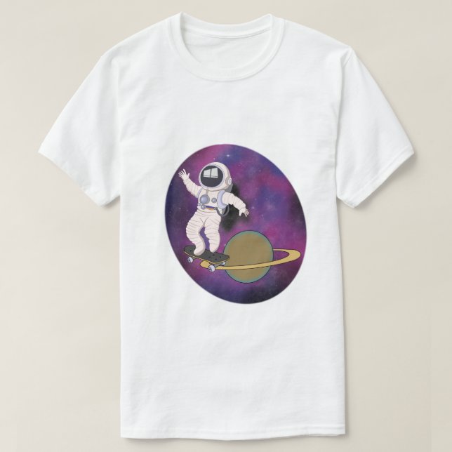 Astronaut Skating in Space T Shirt (Design framsida)