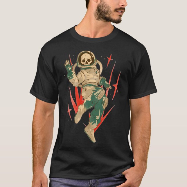 Astronaut skeleton Astronaut T Shirt (Framsida)