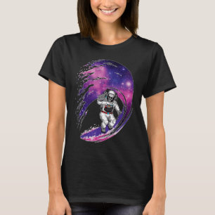 Astronaut Skeleton Surfing Surfer Galaxy Halloween T Shirt