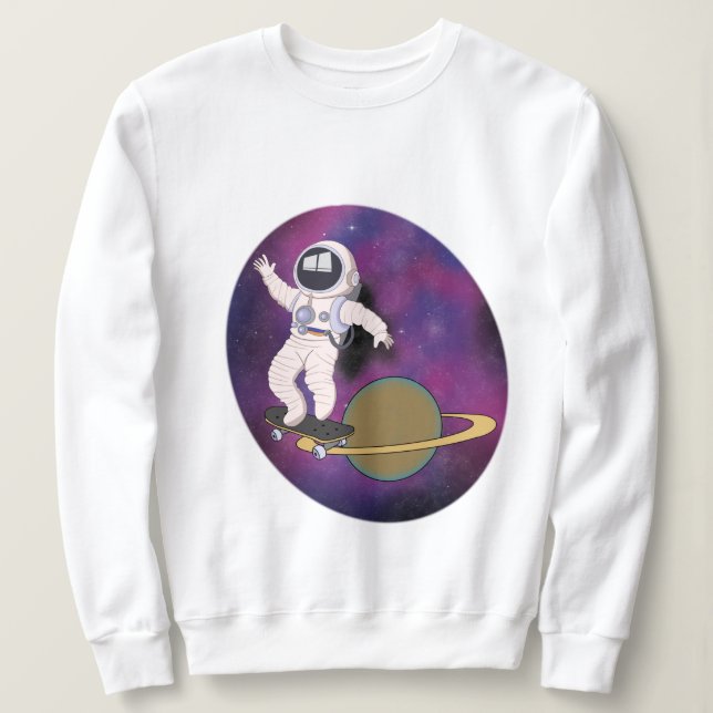 Astronaut-skridskor i rymden t shirt (Design framsida)