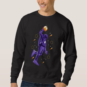 Astronaut Slam Dunking är ute ur världen Lång Ärmad Tröja