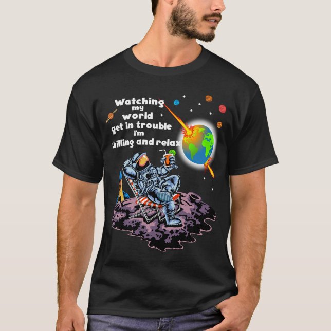 Astronaut slappna av t shirt (Framsida)