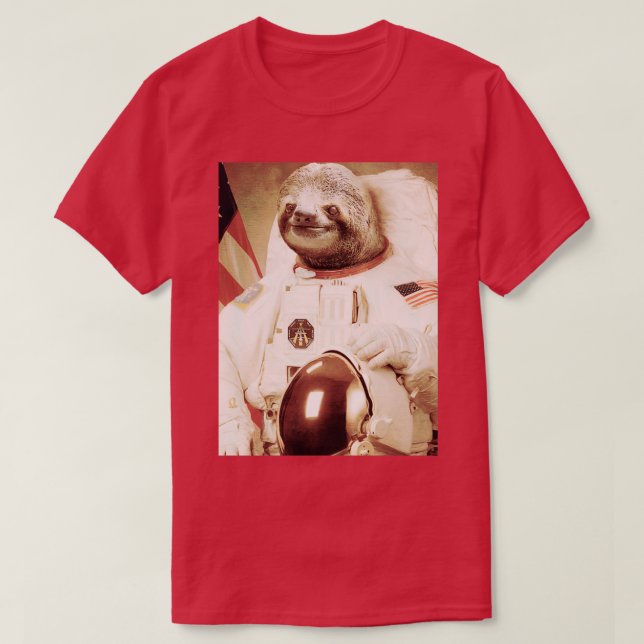 Astronaut Sloth Classic 1 T Shirt (Design framsida)