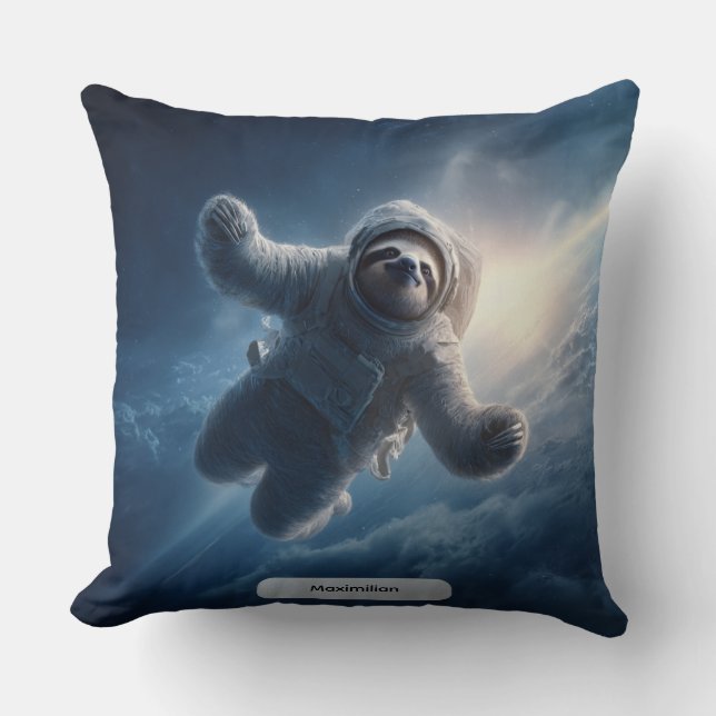 Astronaut Sloth Space Surreal Animal Personalized  Kudde (Framsida)