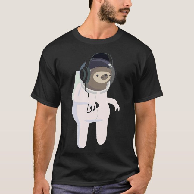 Astronaut Sloth Sticker T Shirt (Framsida)