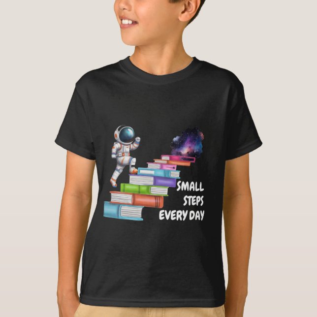 Astronaut Små Steg Galax T Shirt (Framsida)