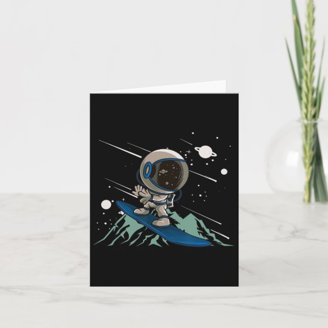 Astronaut Snowboarder Mountains Freestyle Kort (Framsida)