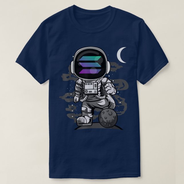 Astronaut Solana Coin SOL Crypto Måne Cryptocu T Shirt (Design framsida)