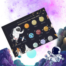 Astronaut Solar System Kids Monogram födelsedag