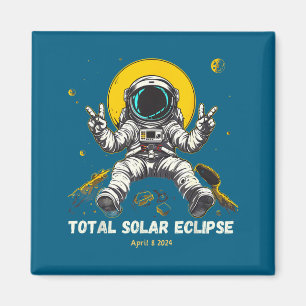 Astronaut Solförmörkelse 2024 Totalitet 8 april Ro Magnet