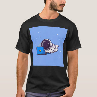Astronaut som arbetar i Tecknaden för bärbara dato T Shirt