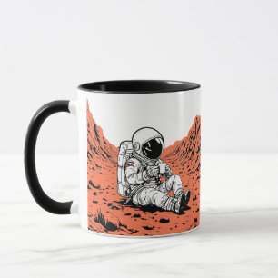 Astronaut som dricker kaffe på Mars - Minimal desi Mugg
